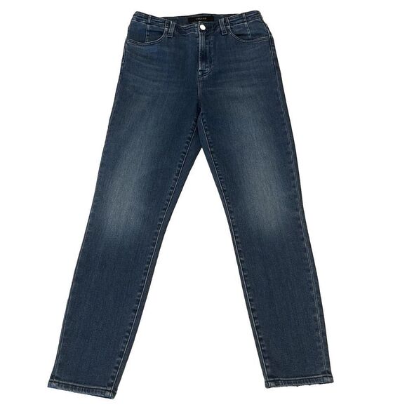 J Brand‎ Darted High Rise Crop Skinny Moxie Denim Blue Jeans Size 29 $238 retail - Picture 1 of 10